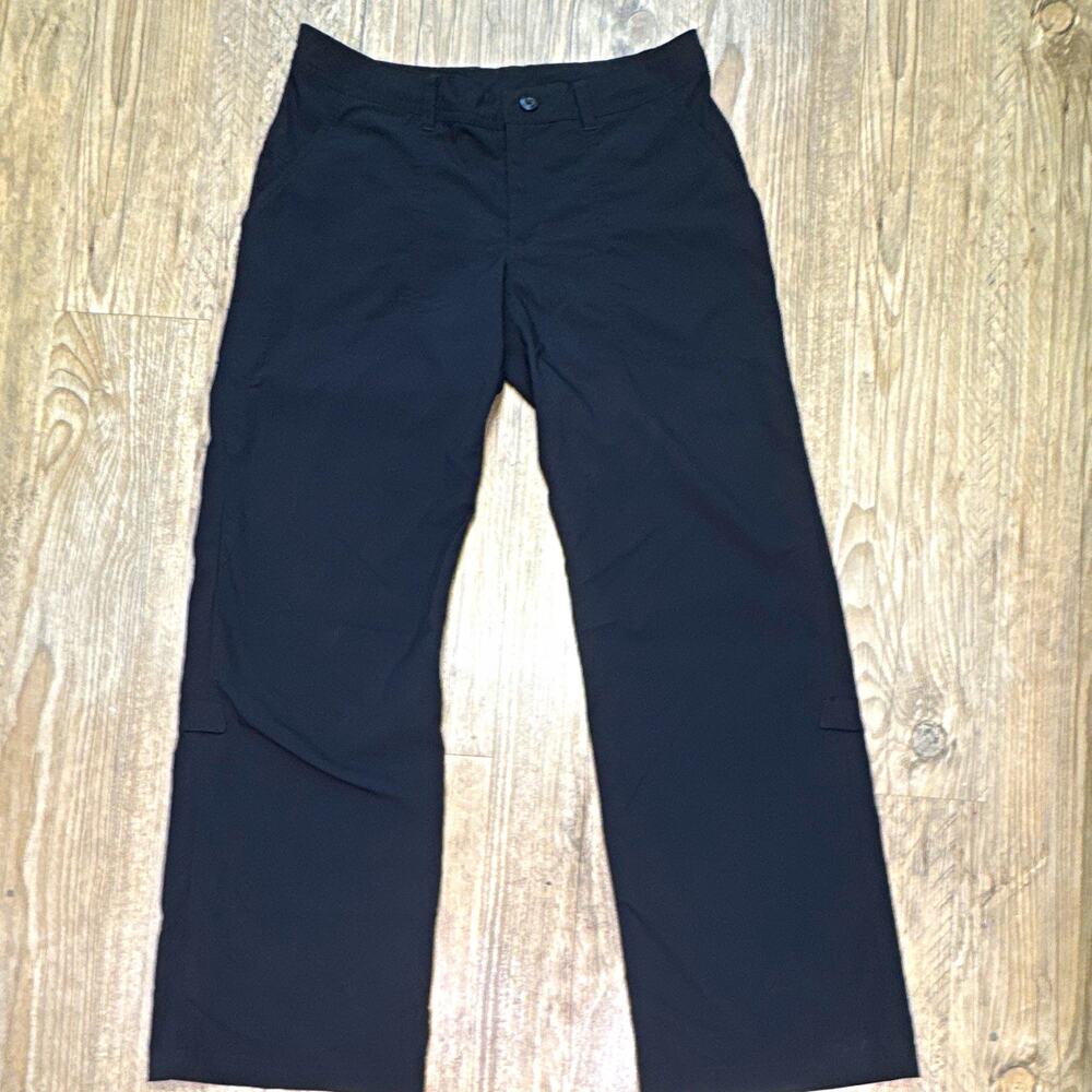 Patagonia Women's Black Flat Front Solid Pants Nylon/Polyester Button Closure